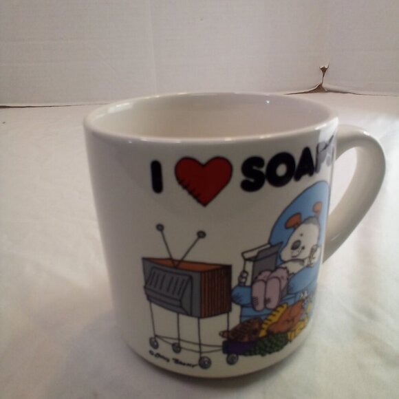 I Love Soaps Mug Vintage 80's White 3.5" - Picture 3 of 8